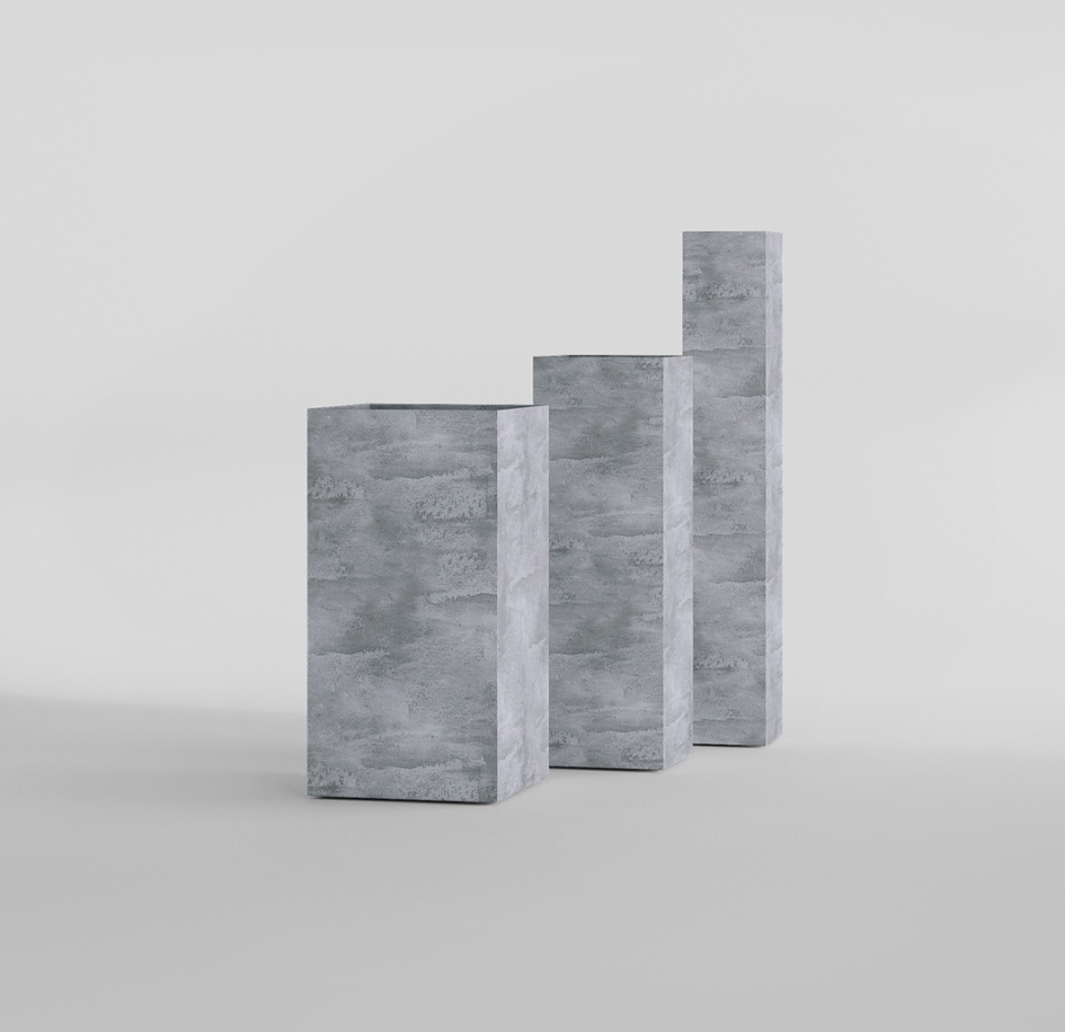 Кашпо CONCRETIKA COLONNA CONCRETE GREY LIGHT 40x40x80