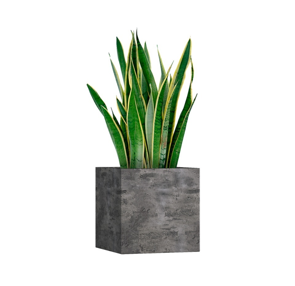 Кашпо CONCRETIKA CUBE CONCRETE GREY DARK 40x40x40