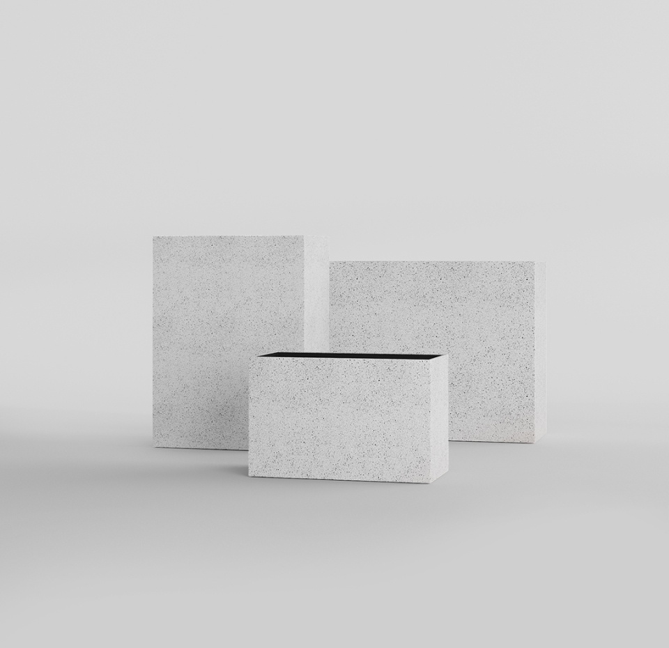 Кашпо CONCRETIKA DIVIDER EGG WHITE 80x30x50