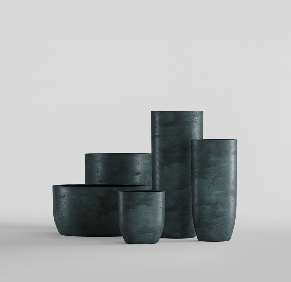Кашпо CONCRETIKA YAR OCEAN GREEN D40H87
