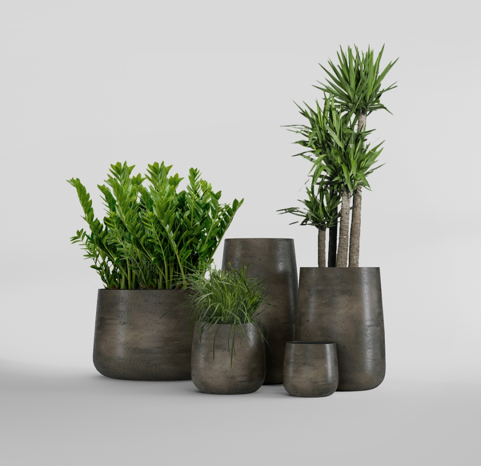 Кашпо CONCRETIKA CONE BREZENT GREY D24H26