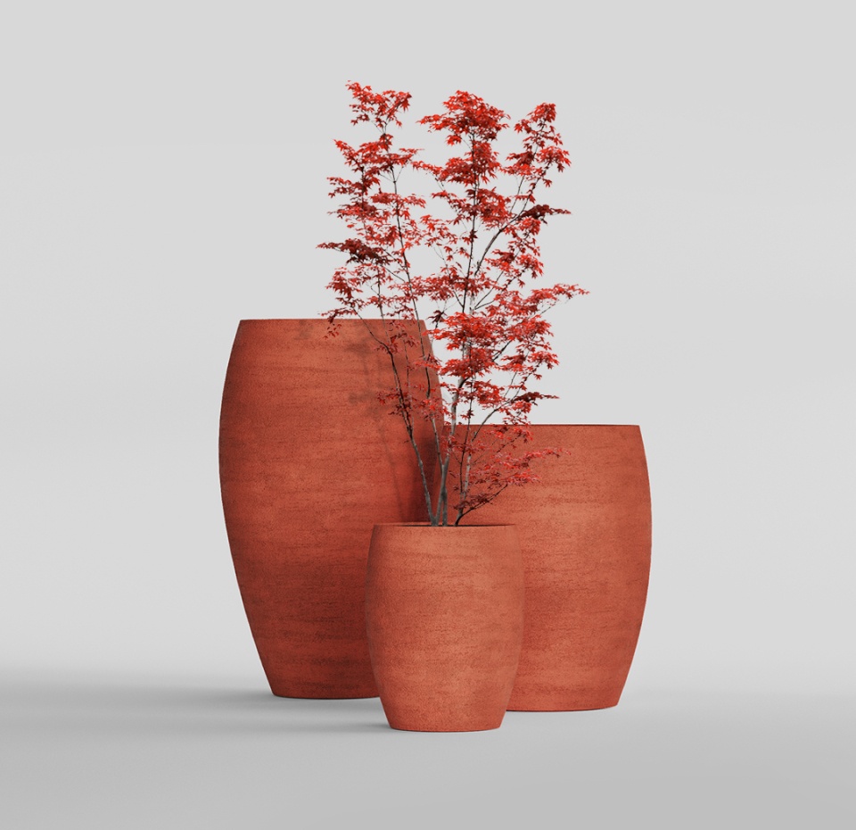 Кашпо CONCRETIKA OVAL CANDY D45H66