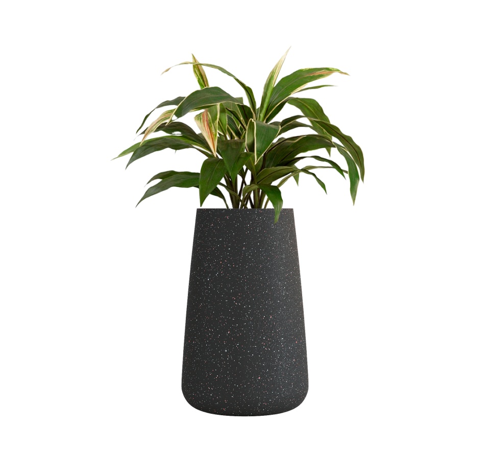 Кашпо CONCRETIKA CONE EGG BLACK D36H75