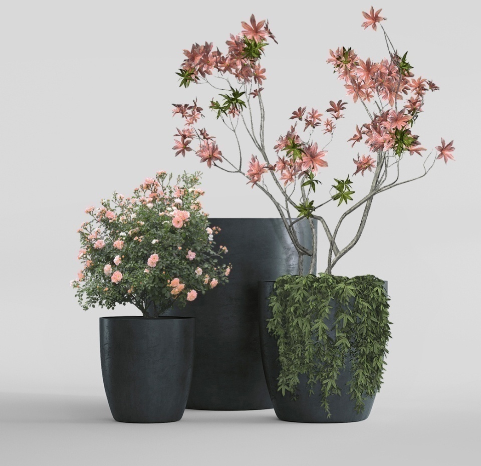 Кашпо CONCRETIKA VASE 3 ANTHRACITE D75H82