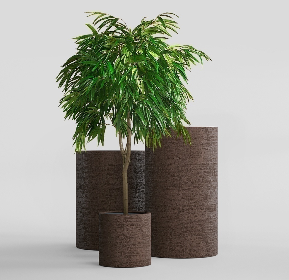 Кашпо CONCRETIKA CYLINDER EROSIA BROWN D30H60