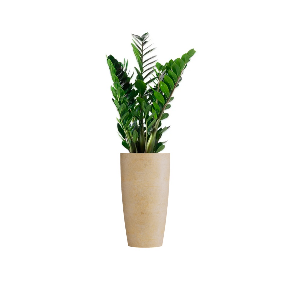 Кашпо CONCRETIKA CONUS LEMON D30H55
