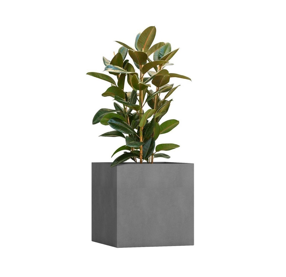 Кашпо CONCRETIKA CUBE LONDON GREY 70x70x70