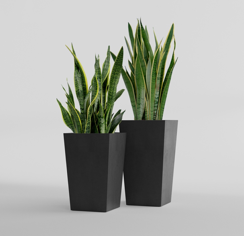 Кашпо CONCRETIKA CONIC NERO 30x30x50