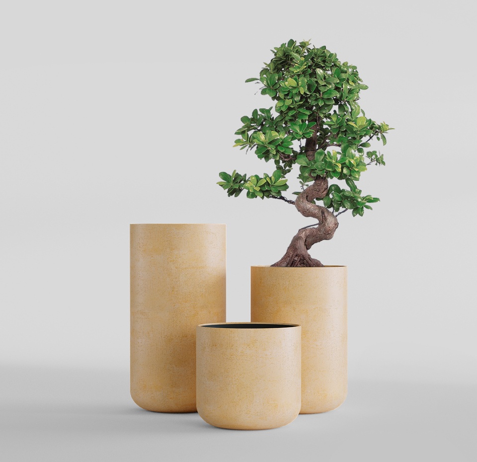 Кашпо CONCRETIKA TOPPER LEMON D40H90