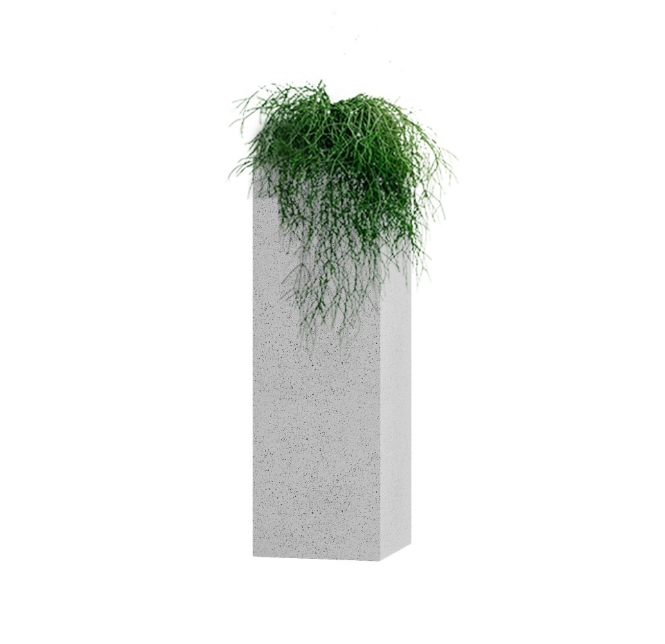 Кашпо CONCRETIKA COLONNA EGG WHITE 30x30x90
