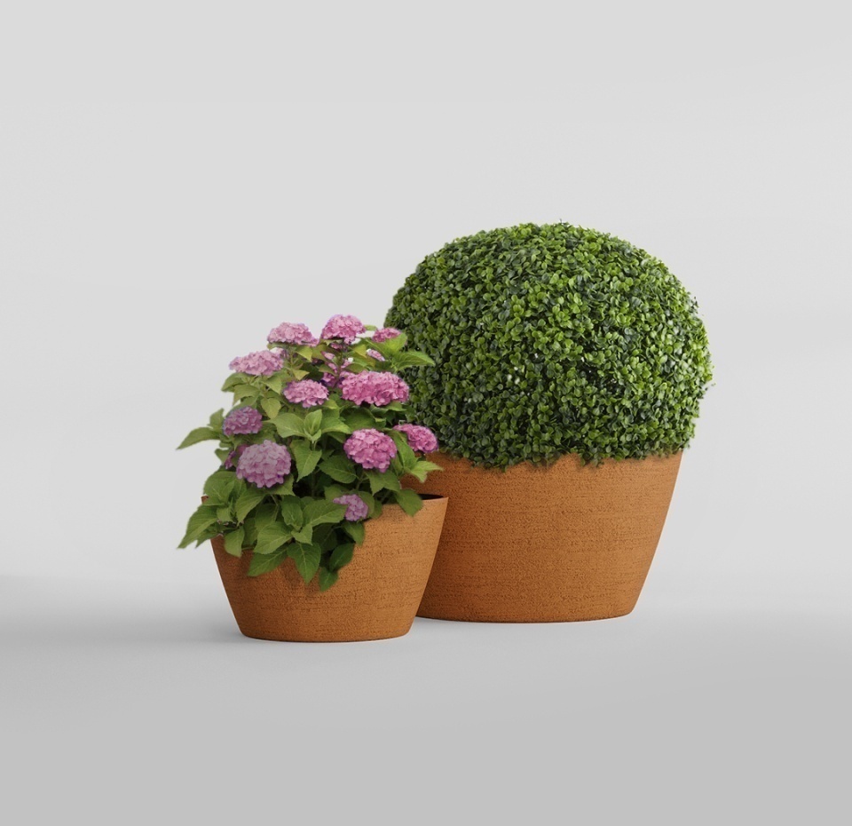 Кашпо CONCRETIKA BOWL EROSIA OCHRE D65H36