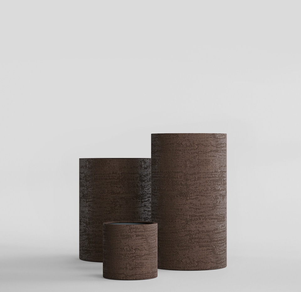 Кашпо CONCRETIKA CYLINDER EROSIA BROWN D30H60