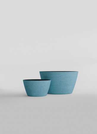 Кашпо CONCRETIKA BOWL EROSIA BLUE D80H45