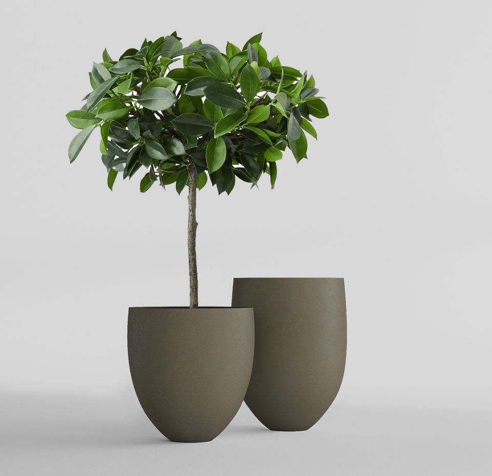 Кашпо CONCRETIKA BARREL OLIVE D41H60