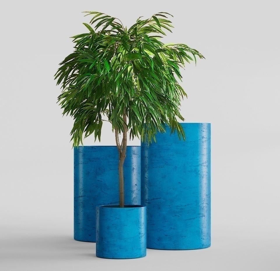 Кашпо CONCRETIKA CYLINDER COBALT BLUE D40H80