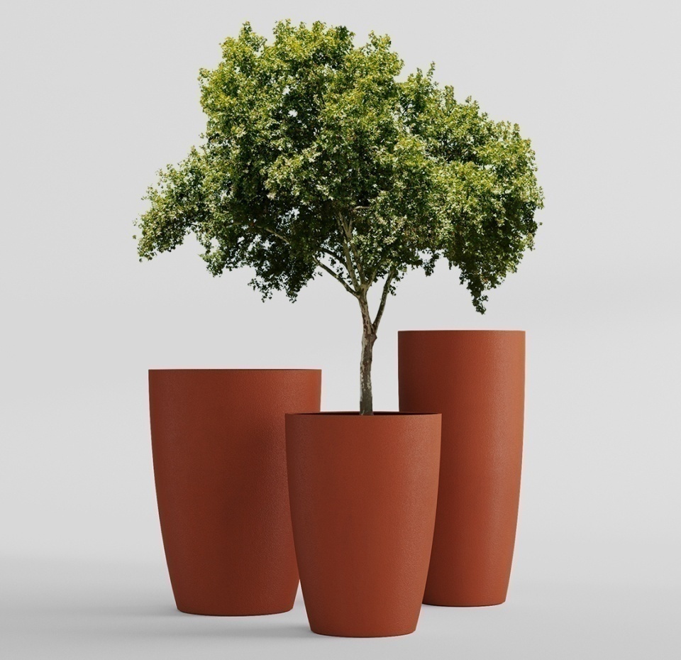 Кашпо CONCRETIKA CONUS TERRACOTTA D48H60