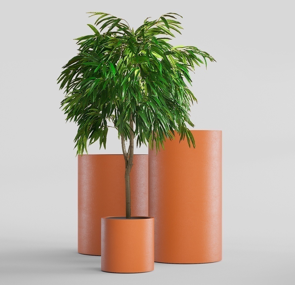 Кашпо CONCRETIKA CYLINDER CARROT D25H25