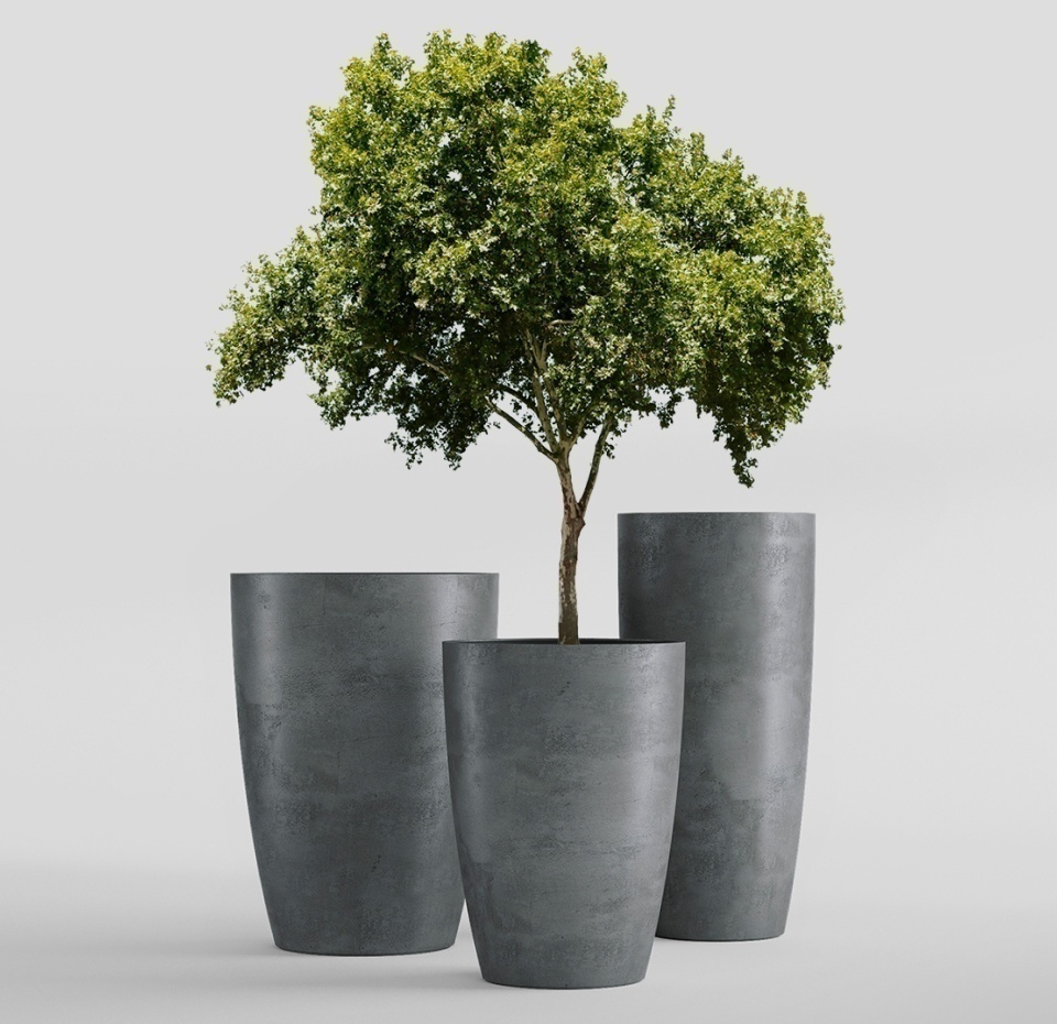 Кашпо CONCRETIKA CONUS SMOKEY BLUE D41H57