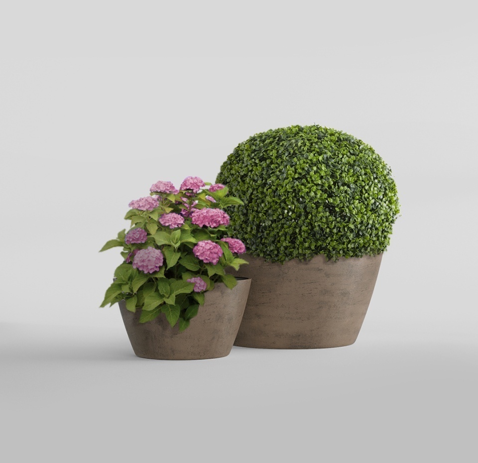 Кашпо CONCRETIKA BOWL SMOKEY GREY D80H45