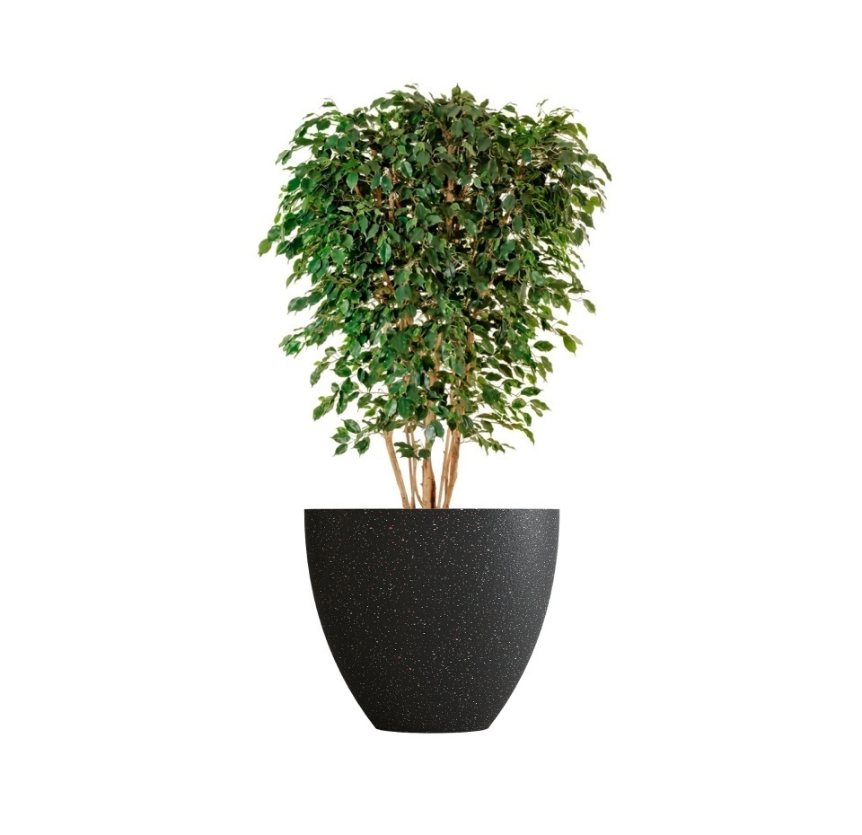 Кашпо CONCRETIKA UPON EGG BLACK D75H65