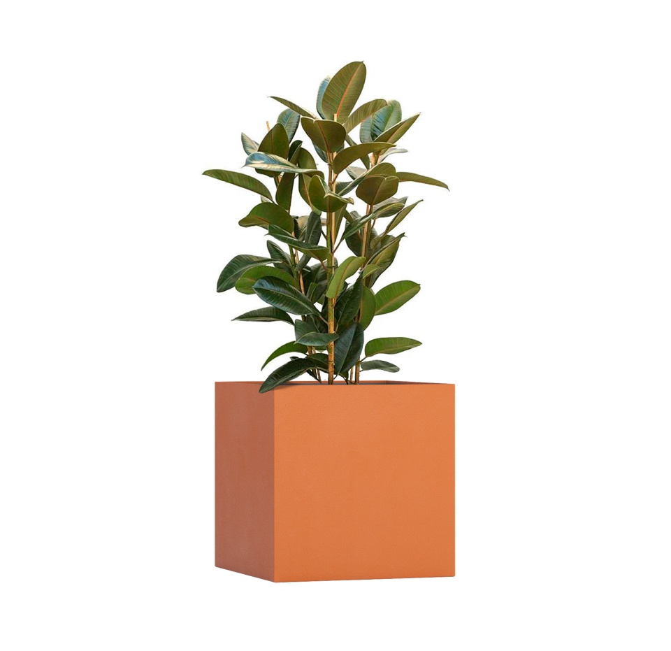 Кашпо CONCRETIKA CUBE CARROT 70x70x70