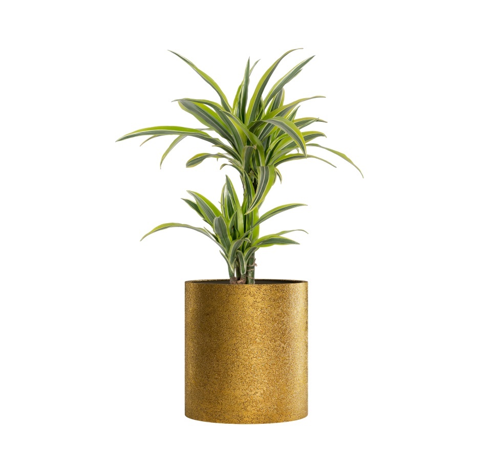 Кашпо CONCRETIKA CYLINDER RICH GOLD D60H65