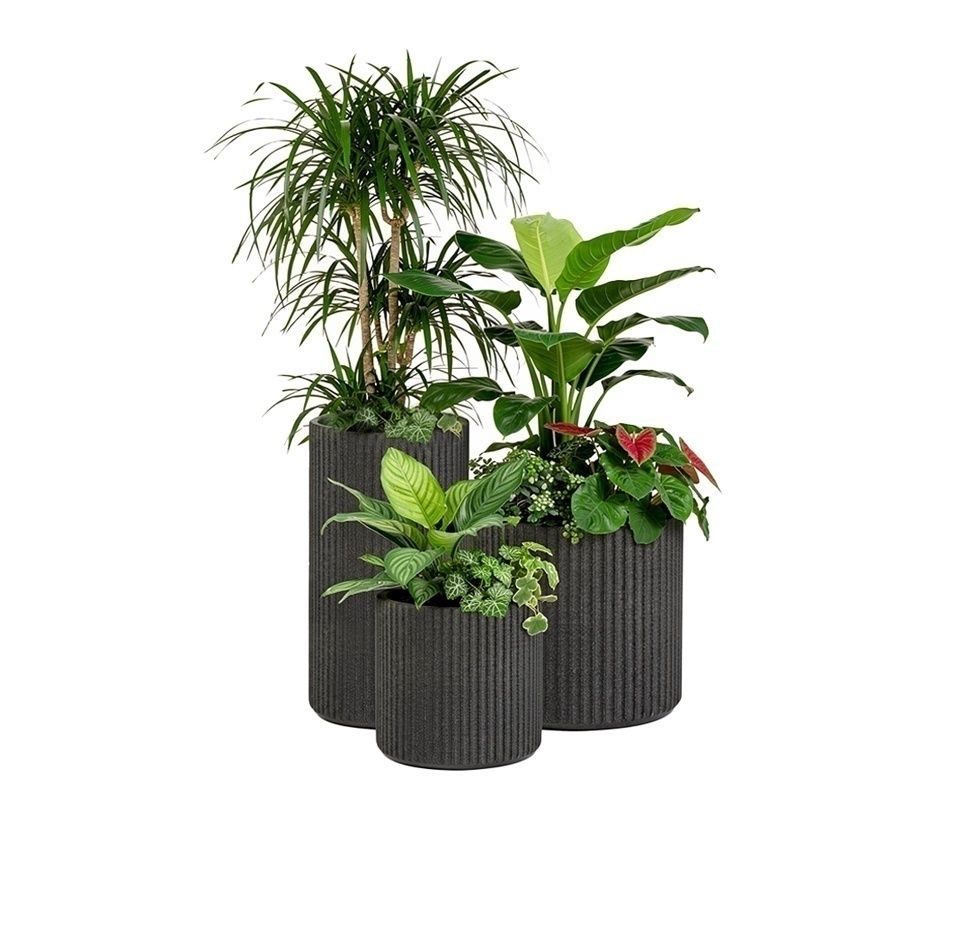 Кашпо CONCRETIKA RIFLOU BASALT R D30H60