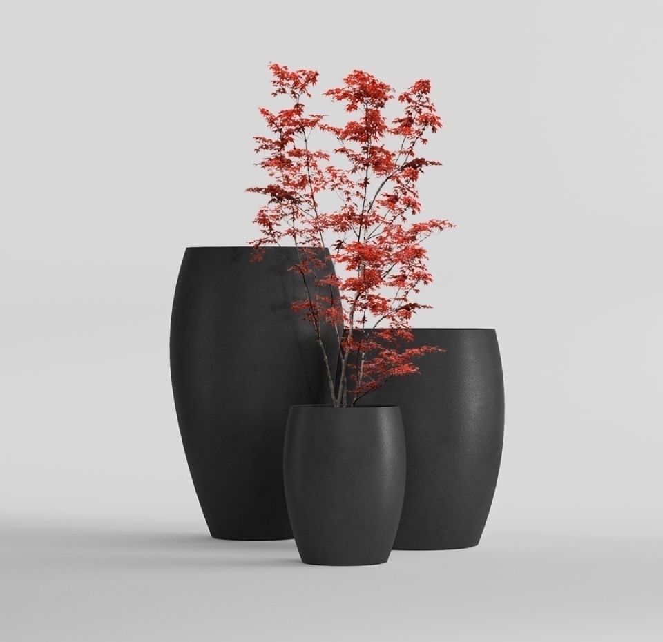 Кашпо CONCRETIKA OVAL NERO D45H66
