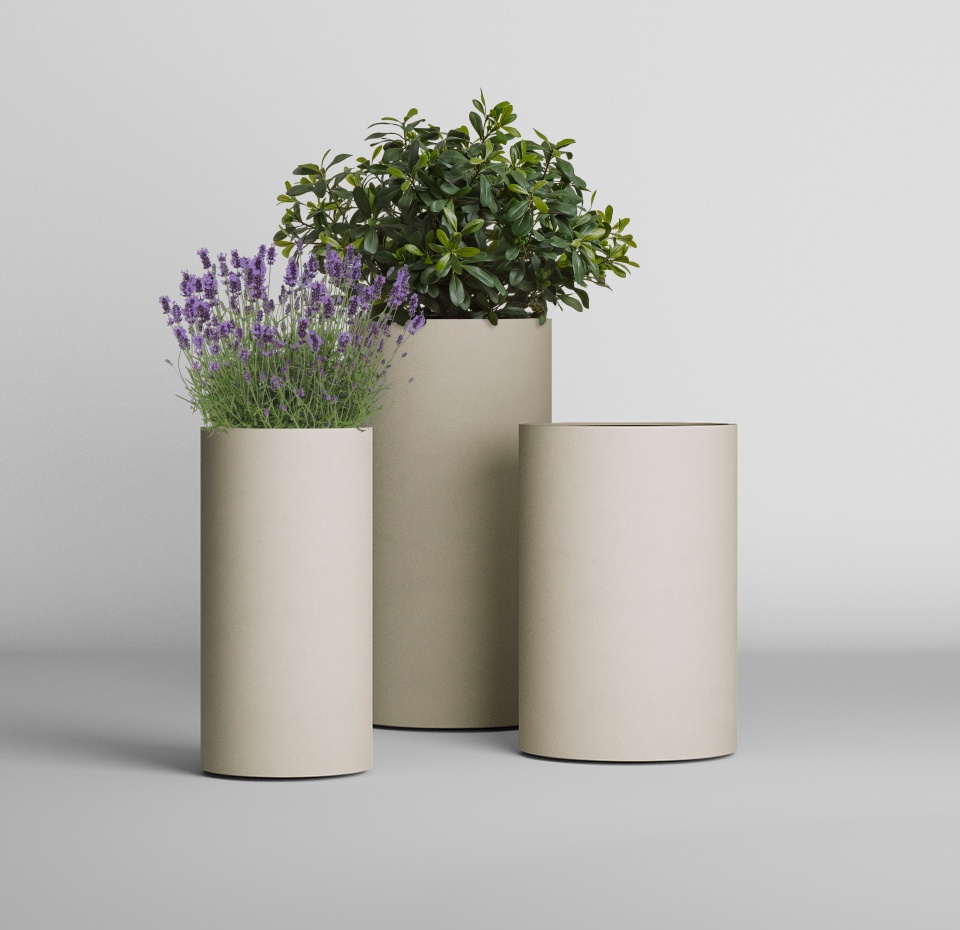 Кашпо CONCRETIKA TUBE M DUNE D40H60
