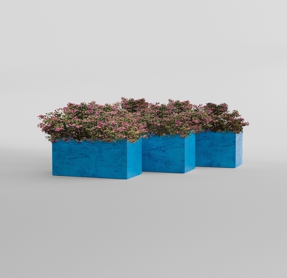 Кашпо CONCRETIKA BALCONY COBALT BLUE 80x20x20