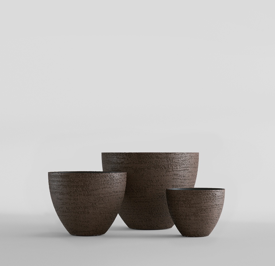Кашпо CONCRETIKA UPON EROSIA BROWN D65H55