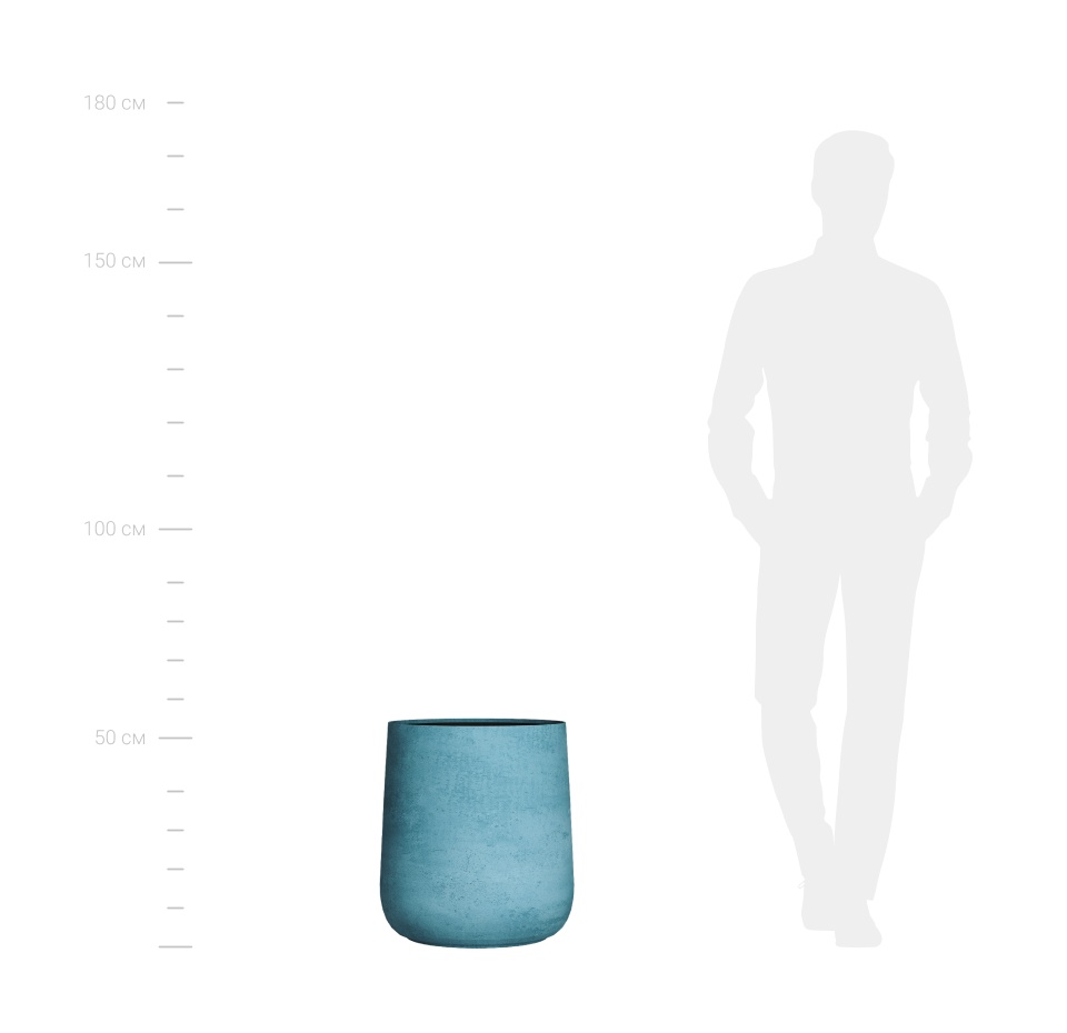 Кашпо CONCRETIKA CONE BLUE SKY D50H54