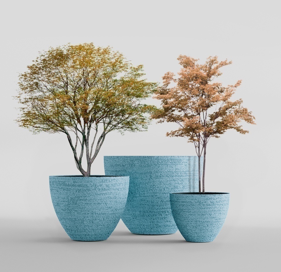 Кашпо CONCRETIKA UPON EROSIA BLUE D45H35