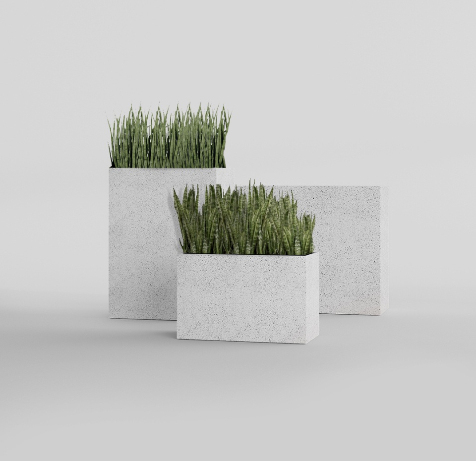 Кашпо CONCRETIKA DIVIDER EGG WHITE 80x30x50