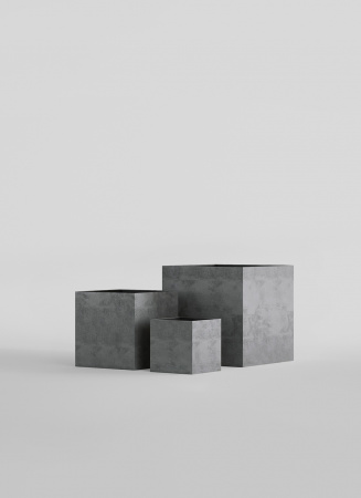 Кашпо CONCRETIKA CUBE SMOKEY BLUE 50x50x50