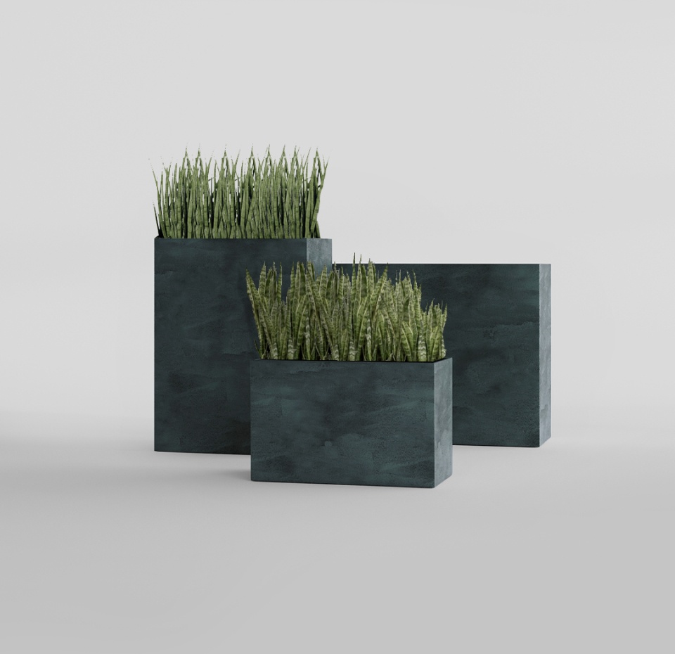 Кашпо CONCRETIKA DIVIDER OCEAN GREEN 60x35x80