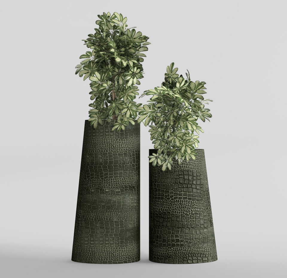 Кашпо CONCRETIKA DUET CAYMAN GREEN D41H104
