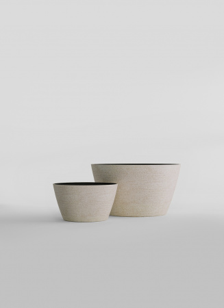 Кашпо CONCRETIKA BOWL EROSIA YELLOW D80H45