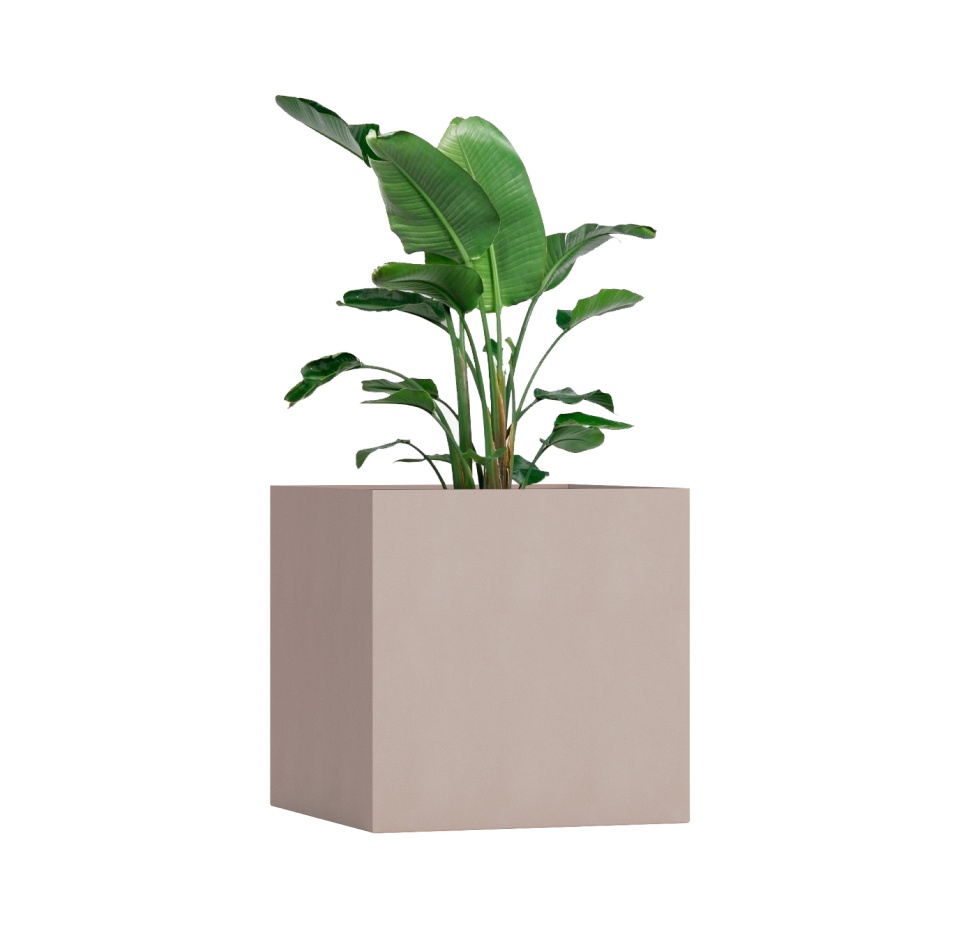 Кашпо CONCRETIKA CUBE COCOA 100x100x100