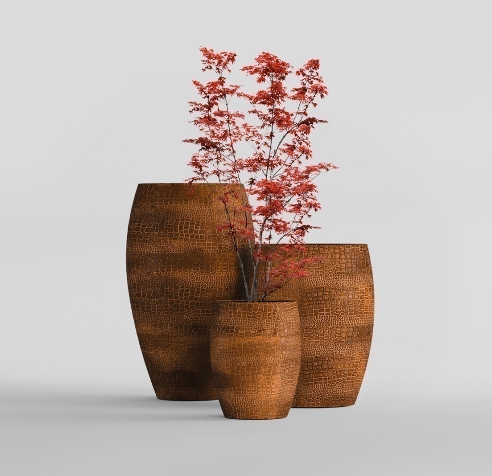 Кашпо CONCRETIKA OVAL CAYMAN BROWN D60H88