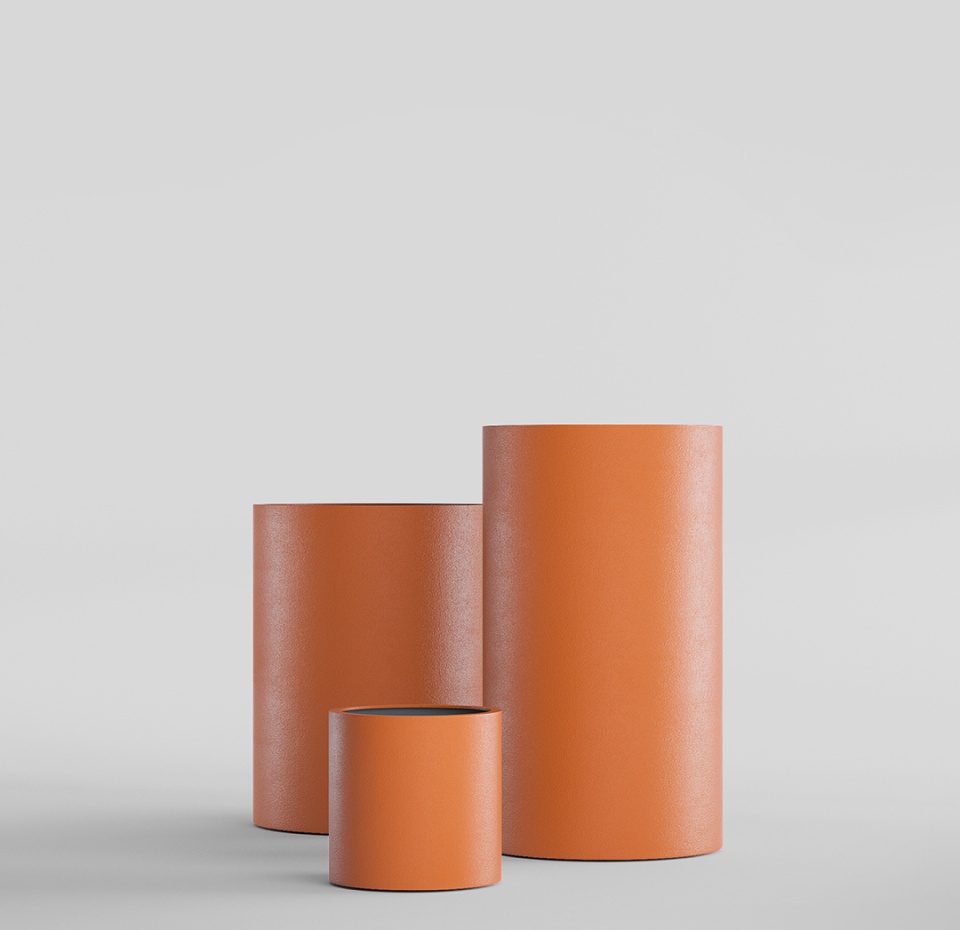 Кашпо CONCRETIKA CYLINDER CARROT D50H65