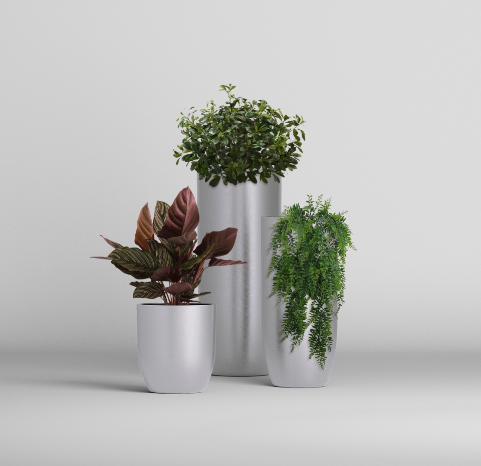 Кашпо CONCRETIKA YAR SILVER D40H44