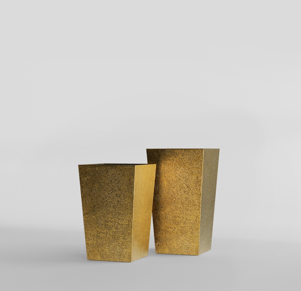 Кашпо CONCRETIKA CONIC RICH GOLD 30x30x50