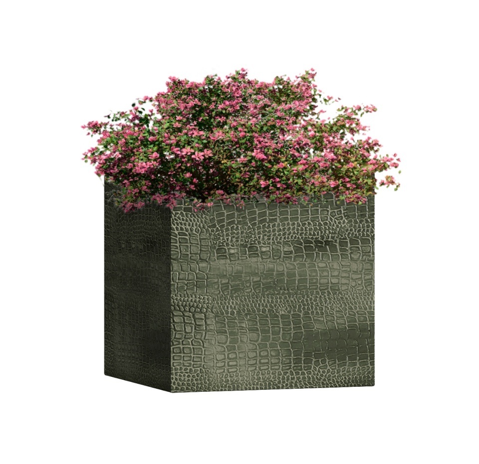 Кашпо CONCRETIKA CUBE CAYMAN GREEN 30x30x30