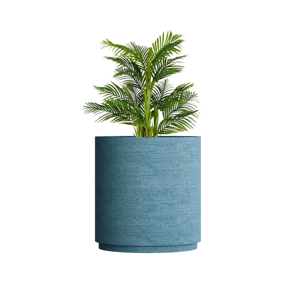 Кашпо CONCRETIKA CYLINDER XL EROSIA BLUE D100H105