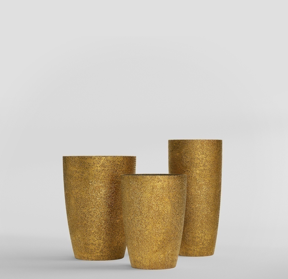 Кашпо CONCRETIKA CONUS RICH GOLD D41H57