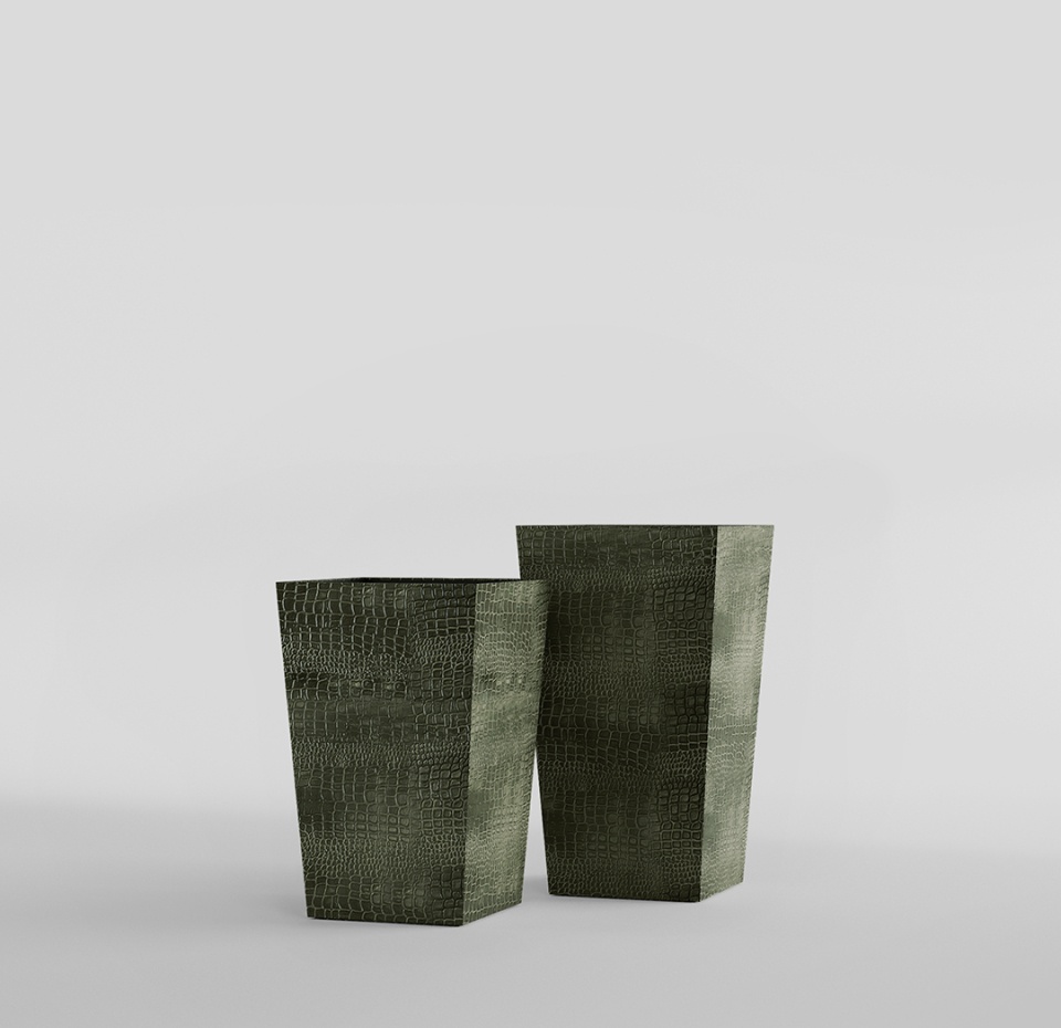 Кашпо CONCRETIKA CONIC CAYMAN GREEN 40x40x70