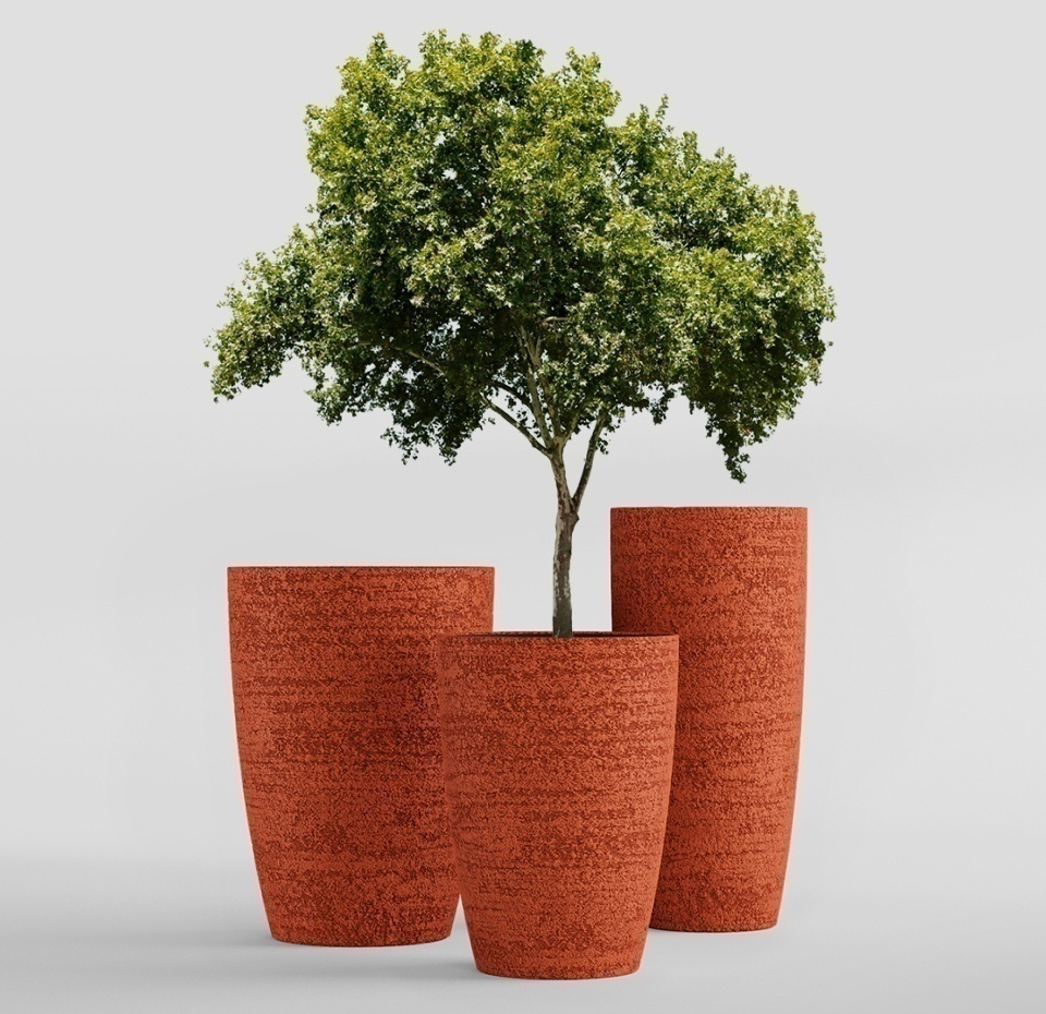Кашпо CONCRETIKA CONUS EROSIA CORAL D50H69