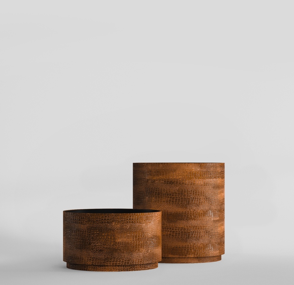 Кашпо CONCRETIKA CYLINDER XL CAYMAN BROWN D100H105