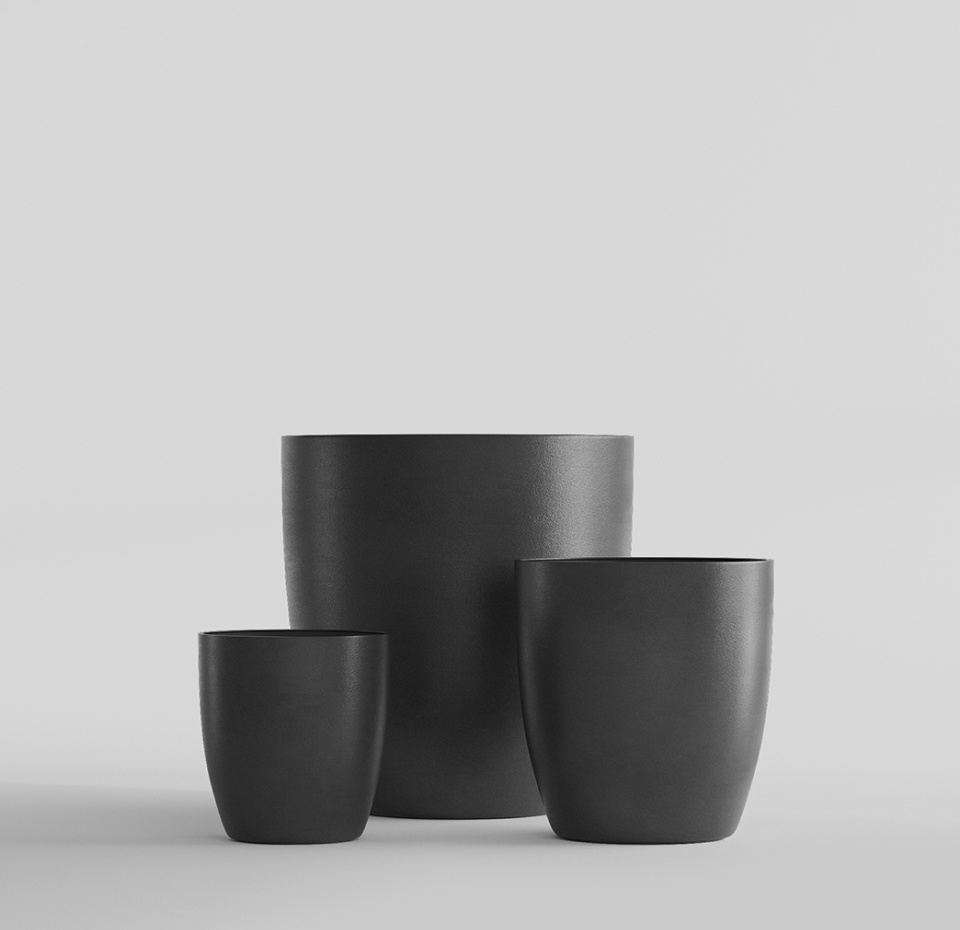 Кашпо CONCRETIKA VASE 3 NERO D60H65